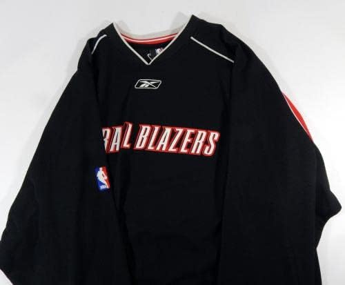 O jogo dos Trailblazers de Portland dos anos 2000 emitiu Black Longsleeve Shooting Shirt L 904 - jogo da NBA usado