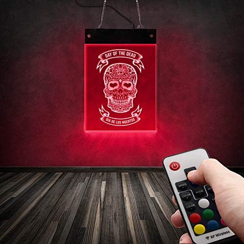 The Geeky Days Day of the Dead Floral Sugar Skull LED LED COR MUDO DE COLATE SILH