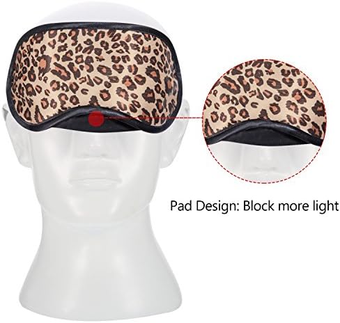 10 máscara de sono com máscaras de olho de leopardo para dormir, trabalho em turno, cochilos, bolsa de viagem para cegas de