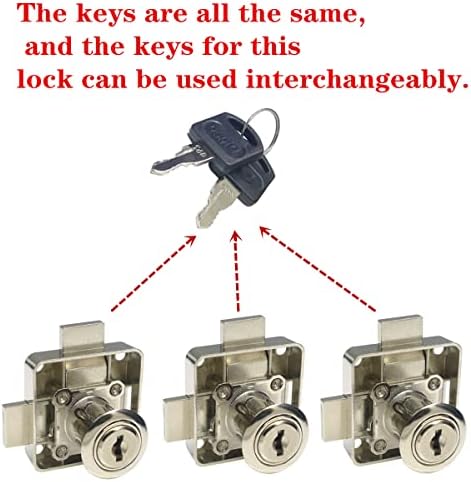 Gabinete Double Door Lock Lock Bloqueio de segurança [Tonzelado] Double Deadbolt-Door Lock [Instalação na porta do lado direito] Diâmetro de perfuração 3/4 /19mm para painéis de porta （2pcs)