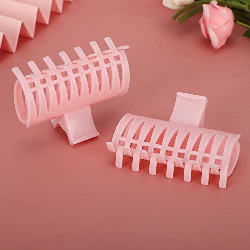 Clipes de rolos quentes, 15pcs roller diy penteado cacheado ferramenta de cabelo enrolando para mulheres meninas rosa [1]