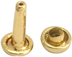 Wuuycoky claro tampa dupla de ouro de ouro garanhão de metal manchas de metal de 6 mm e pacote de 6 mm de 200 conjuntos