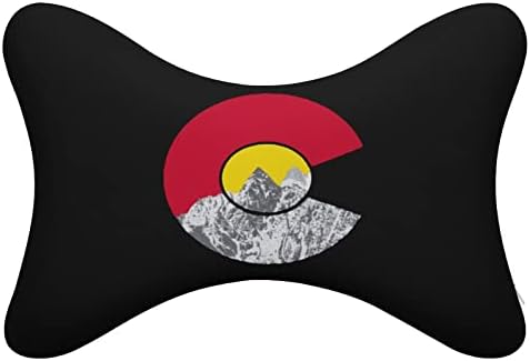 Bandeira do Colorado Pillow Moutain Car pescoço 2 PCs Local de pescoço de cabeça respirável