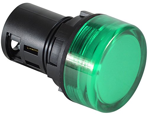 C3Controls W22UNR-120LG-WNLG LUZES PILOTO UNIBODY, 22mm IEC, não rondável, tensão completa 110V-130V AC/DC, LED de cor verde,