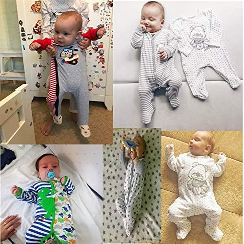 KiddieZoom Baby e Toddler Boys's Garoth's Fit Fited Cotton Cotton Rodper Jumpsuit