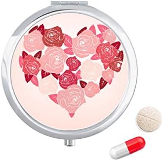 Rosas em forma de coração Caixa de pílula do Dia dos Namorados Distribuidor de Contêiner de Caixa de Polícia de Caixa