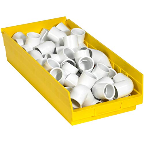 Libes de prateleira de armazenamento de plástico nidable aviditi, 17-7/8 x 11-1/8 x 4 polegadas, amarelo, pacote de 8, para organizar
