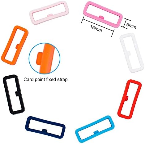 Anéis de fixador colorido de 8 mm de 18 mm, guardiões da banda de relógio, loop de suporte para substituição para Garmin VivoSmart