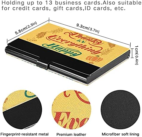 Ação de Graças Card Pumpkin Wheat Business Card Titular para homens Men titular do cartão de visita com o nome do cartão