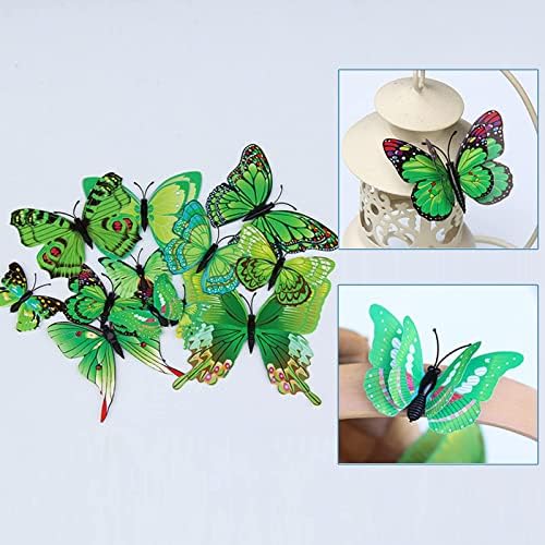 24pcs 3d decalques de parede de borboleta decoração de borboleta removível para meninas adesivos para crianças quarto