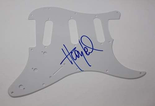 Huey Lewis, o poder do amor, assinado autografado strat strat elétrico guitarra pickguard loa