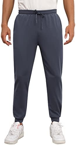 Gymsmart Men's Fleece Alinhado Sweats -Pantet Térmico Pajama Jogger Pant com bolsos para treino atlético em execução