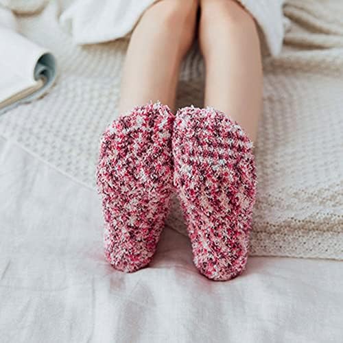 Meias térmicas simples de meias altas miashui para meias de listras de coral feminino