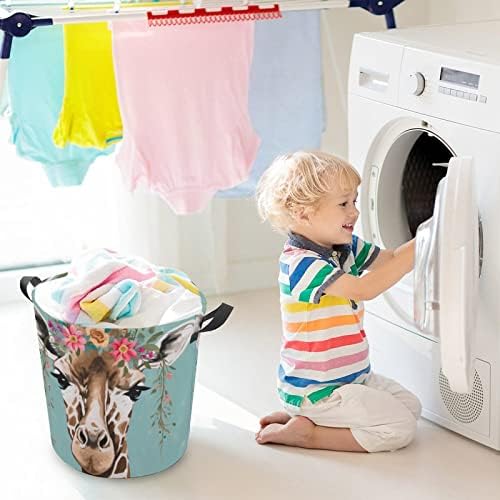 Bola de cesta de lavanderia de girafa Bolsa de roupas suja caixa de armazenamento Organizador de brinquedo dobrável à prova d'água