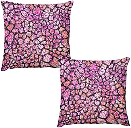 Capas de travesseiros de crackle de animais Conjunto de 2 estojo de almofada para sofá -sofá de travesseiros decorativos do carro