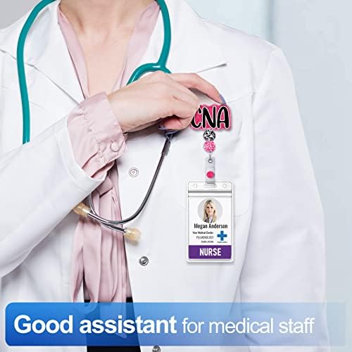 Plifal CNA Badge Reel Titular retrátil com clipe de identificação para enfermagem Nome de enfermagem Tag Cart