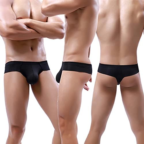 Briefas masculinas de Winday Open Mesh Mesh Bikini e resumos de baixa ascensão B9089