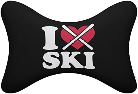 Eu amo o travesseiro de pescoço do carro de esqui de esqui