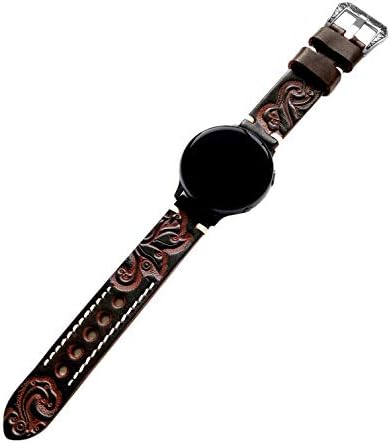 Nickston em relevo Banda de couro marrom escuro com Garmin Venu 2s Smartwatches Strap com alfinetes e ferramentas N18