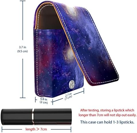 Case de batom de oryuekan com espelho bolsa de cosméticos portátil fofa, bolsa de cosméticos, universo nebulosa galáxia