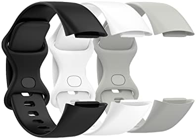 Huabao relógio Strap compatível com Fitbit Charge 5, Banda de substituição de cinta de silicone ajustável para Fitbit Charge