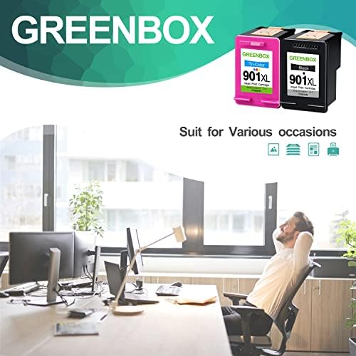 Cartucho de tinta remanufaturada do GreenBox para HP 901 901XL para HP OfficeJet 4500 J4500 J4524 J4540 J4550 J4580 J4624 J4640