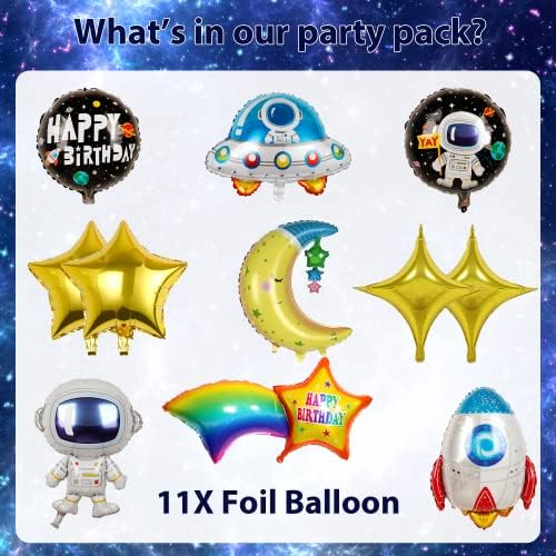 11 PCs espacial Decorações de festa de aniversário Space Balões astronautas estreladas pela lua foil Balões Rainbow Star