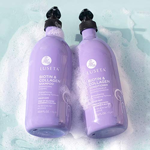 Luseta Biotin Shampoo e Condicionador para Crescimento do Cabelo - Shampoo espessante para queda de cabelo e cabelo - Infused com
