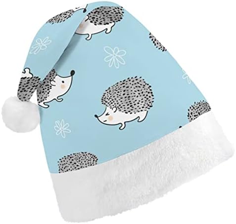 Hedgehog com chapéu de natal chapéu macio de pelúcia gorro engraçado para a festa festiva do ano novo de natal