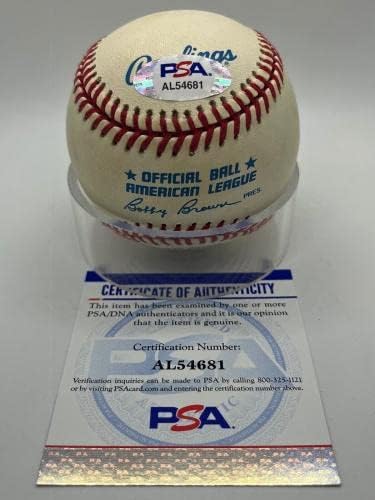 Bob Lemon Cleveland Indians assinou o autógrafo oficial MLB Baseball PSA DNA *81 - Bolalls autografados