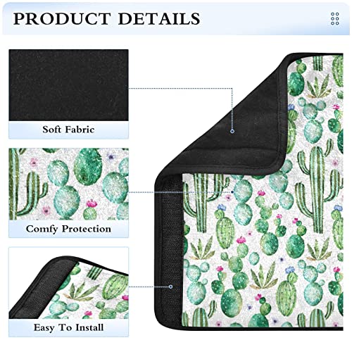 Cactus suculento tampas de alça de assento de carro floral para crianças bebês 2 pcs tiras de assento de carro almofadas de