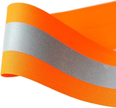 Jinbing costurar em fita refletora de prata para roupas de gripa de tecido de tecido de segurança Tira laranja 2in x 33ft