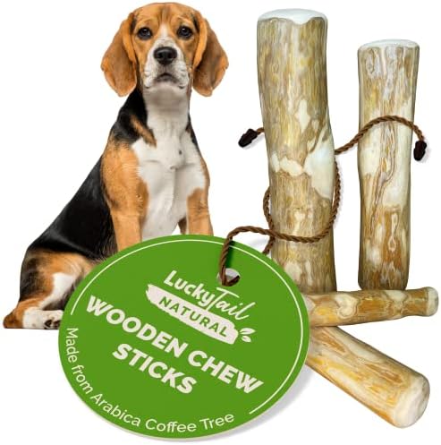 Luckytail Stick Stick - Toy de mastigação de cão de árvore de café para mastigadores agressivos)