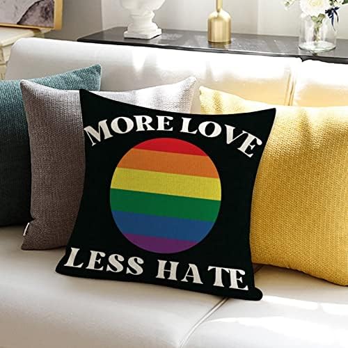 Mais amor Menos de ódio Passado a travesseiro Caso do dia dos namorados Caixa de travesseiro gay Pride LGBT Rainbow Igualdade