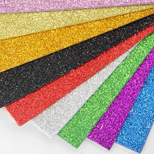 10pcs Glitter Foam Paper Gold/Roxo/Vermelho, Papéis Decorativos Práticos de Papéis de Papéis Crafts A4 Folha para Artesanato
