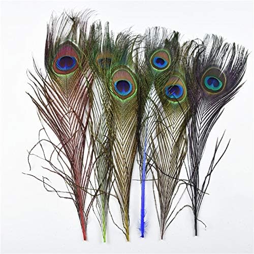 Zamihalaa 10pcs/lote de penas de pavão tingidas naturais para artesanato 25-30cm/10-12 Acessórios para decoração de penas de