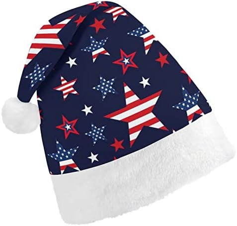 Nudquio American Stars Chapéus de Natal Papai Noel para a família de férias de Natal impressa