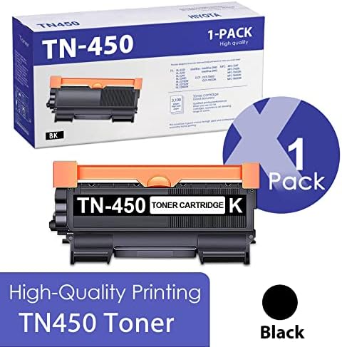 TN450 TN-450 Cartucho de toner preto 1, TN450 Cartucho de toner de alto rendimento funciona com DCP-7060D, 7065DN; Intellifax-2840,