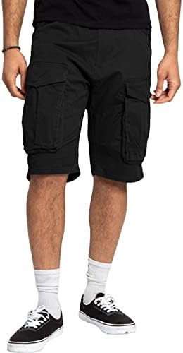 Shorts de verão para homens, shorts de carga masculina solta clássico casual relaxado jogging de carga curto com bolso multi