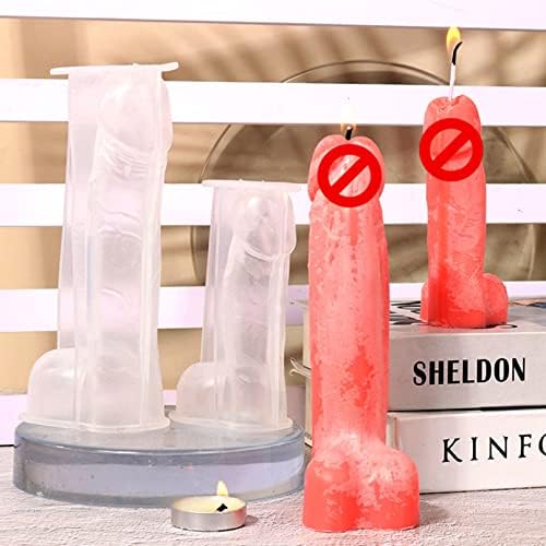 Tiaobug Novelty Silicone Candle Molds Reutilable Men Genital Candle Mold Soop Candle Diy Craft 12cm Onle