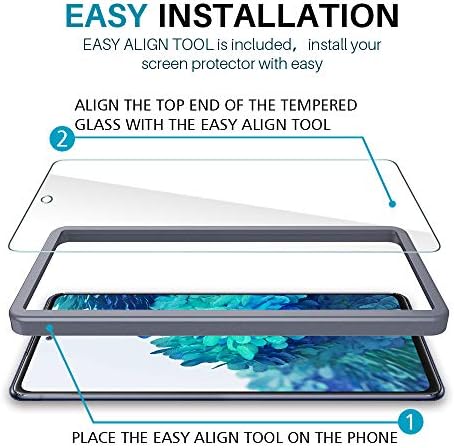 Protetor de tela Lϟk de 4 pacote projetado para Samsung Galaxy S20 FE 5G Galaxy S20 Fe 5G UW, New Verson, Bandeja de instalação fácil,