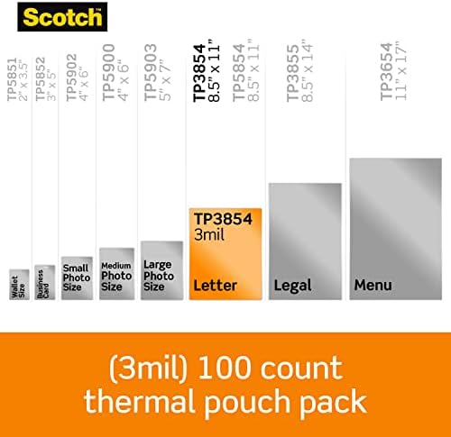Bolsas de laminação térmica escocesa, pacote de 200, 8,9 x 11,4 polegadas, folhas de tamanho de letra, bolsas de
