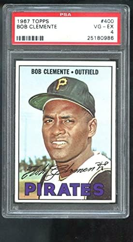 1967 Topps 400 Bob Clemente Roberto Clemente PSA 4 Cartão de beisebol graduado MLB - Cartões de beisebol de fenda