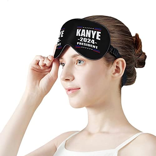 Kanye 2024 Presidente Máscaras do sono Cobertura ocular Blackout com linha de venda elástica de cinta elástica ajustável para homens