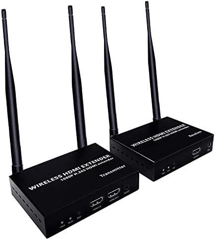 Transmissor e receptor Exvist Wireless HDMI Extender e hdmi loop-out, até 656 pés, suporte IR, adequado para transmitir vídeo de