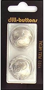 Buttons de endro 25mm 2pc hastes fosco de prata metal