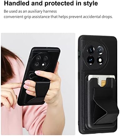 Suzii para o OnePlus 11 5G Case, Caso Real de Couro+TPU, com suporte de cartão, com suporte, anti-gota, proteção durável, corpo