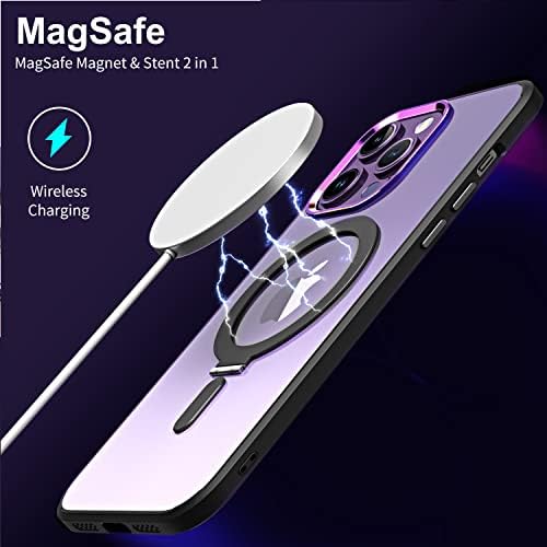Sousukue Magnetic para iPhone 14 Pro 6,1 polegadas com suporte invisível compatível com Magsafe carregador Ultra Slim
