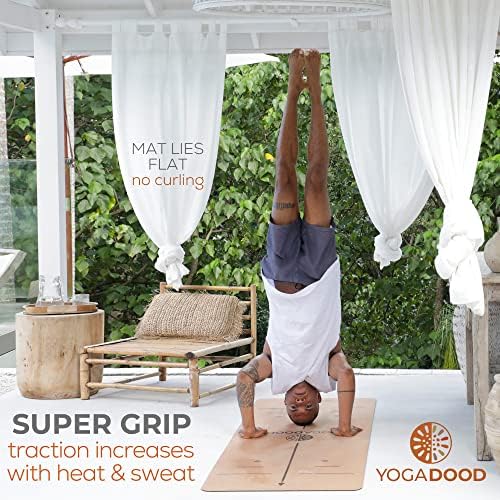 Premium grossa de yoga de cortiça de espessura - extra longa e larga - 72 ”x 26” x 5mm - não deslizamento, resistente ao
