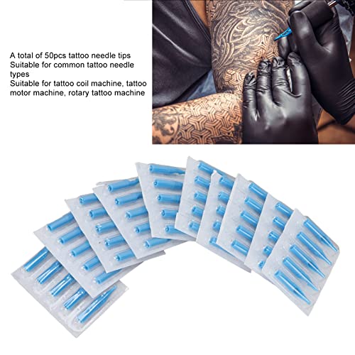 Dicas de tatuagem descartáveis, dicas de agulha de tatuagem 50pcs Definir kit de ponta de agulha de tatuagem descartável de